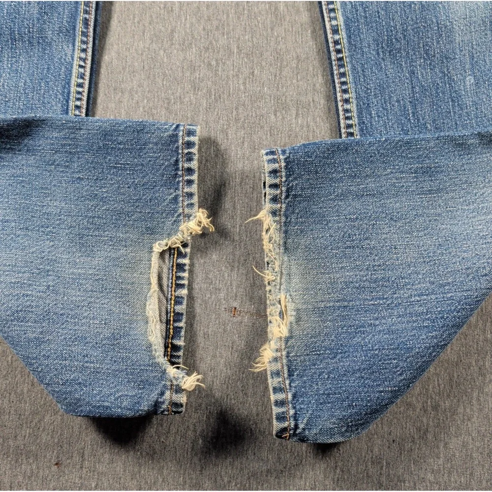 Y2K Selvedge Denim Jeans Bootcut 32x32 Banana Republic Distressed Whisker Fade